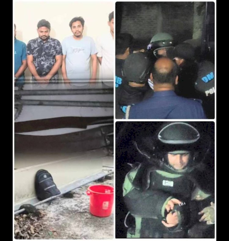 রাজশাহী মোহনপুর জাহানাবাদ জমিজমা সালিশে দেশি অস্ত্রশস্ত্র সহ বোমা উদ্ধার ৬ জন আটক