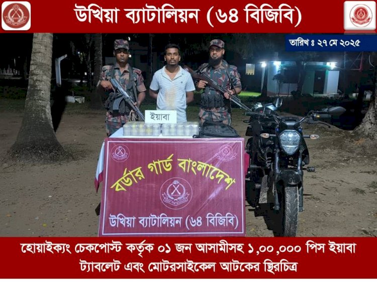 উখিয়া বিজিবির অভিযানে ১ লক্ষপিস ইয়াবা সহ যুবদল নেতা আটক!