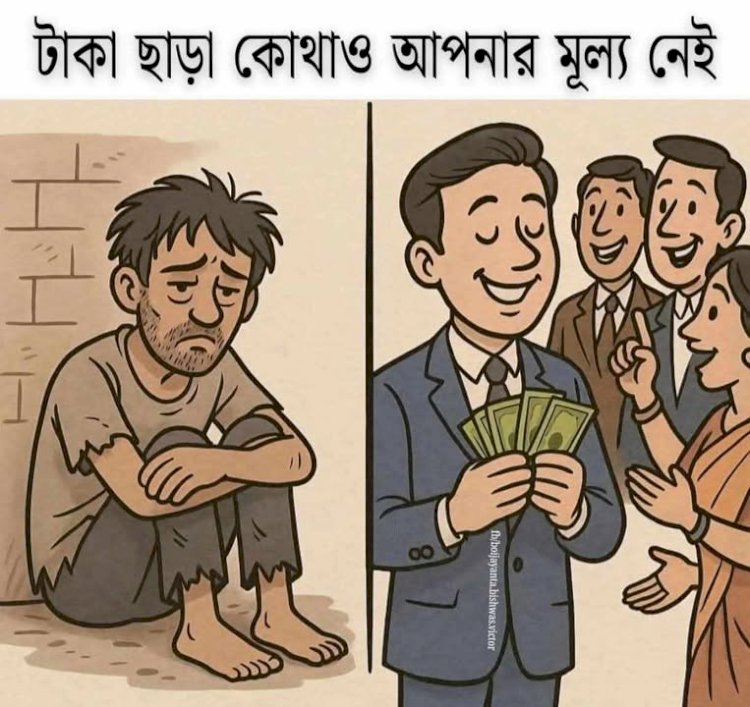 টাকা ছাড়া কোথাও আপনার মূল্য নেই
