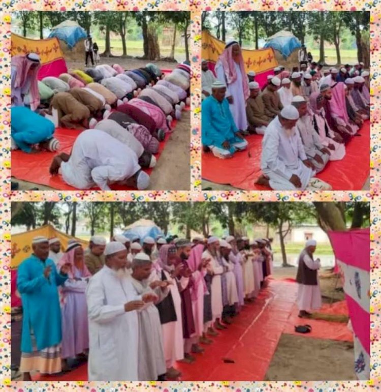 নওগাঁর পত্নীতলায় সৌদিআরবে সঙ্গে মিল রেখে শুক্রবার ঈদুল আজহা  নামাজ আদায় করে ঈদ উদযাপন