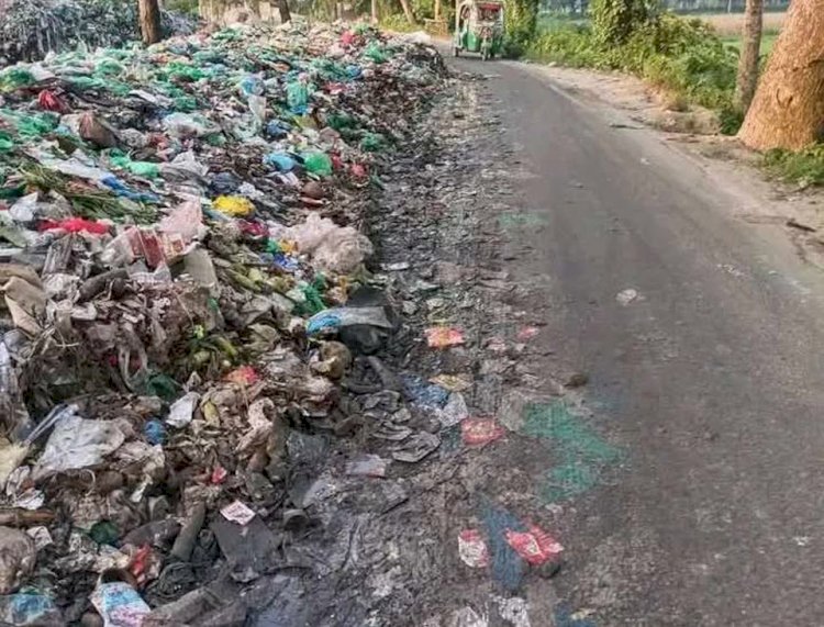 হোমনা পৌরসভার ময়লার স্তুপ রাস্তায়, উৎকট দুর্গন্ধে জনজীবন অতিষ্ট