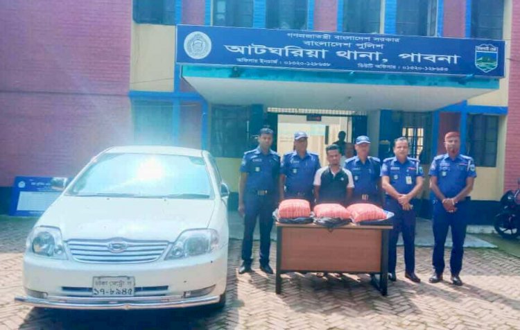 পাবনার আটঘরিয়ায় ২৫ কেজি গাঁজাসহ এক মাদক ব্যবসায়ী আটক