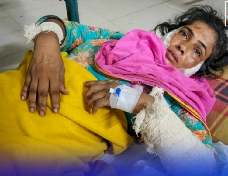 নওগাঁর বদলগাছীর বৈকুন্ঠপুরে শাবনাজ আক্তার নামে এক  নারীকে কুপিয়ে জখম
