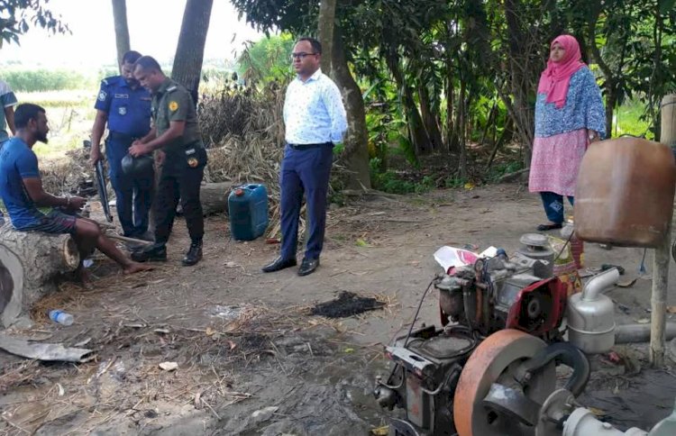 বুড়িচংয়ে অবৈধ ড্রেজার দিয়ে মাটি উত্তোলন, ৫০ হাজার টাকা জরিমানা ও মেশিন বিকল