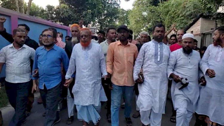 আওয়ামী দোসরদের নিয়ে আনন্দ মিছিলের প্রতিবাদে দুলালপুর ইউনিয়ন বিএনপির প্রতিবাদ মিছিল
