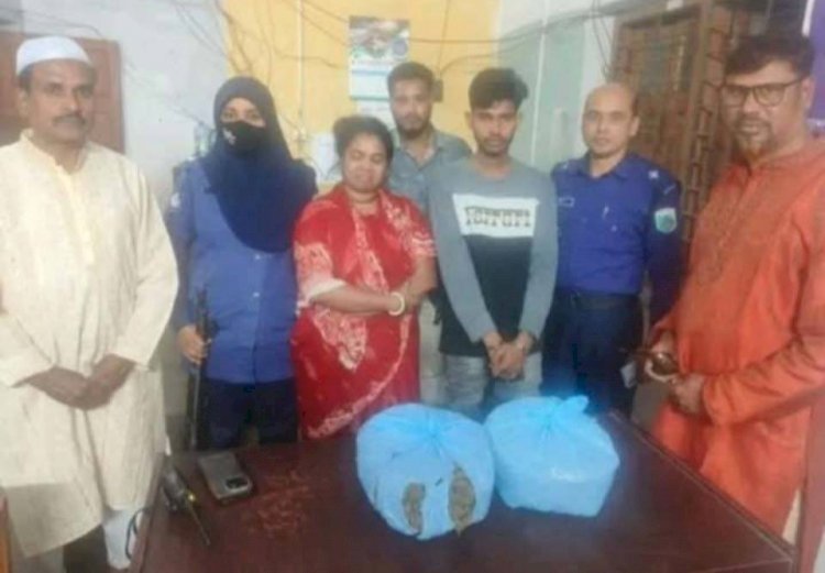 নওগাঁর মান্দা থানার বিশেষ অভিযানে  মাদকবিরোধী অভিযানে ৩ কেজি গাঁজাসহ দুইজন গ্রেফতার