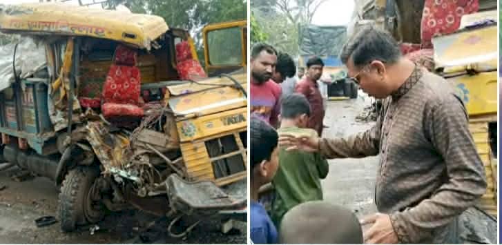 কেশবপুরে দুই মালবাহী ট্রাকের মুখোমুখি সংঘর্ষ, চালক মর্মান্তিক আহত-১