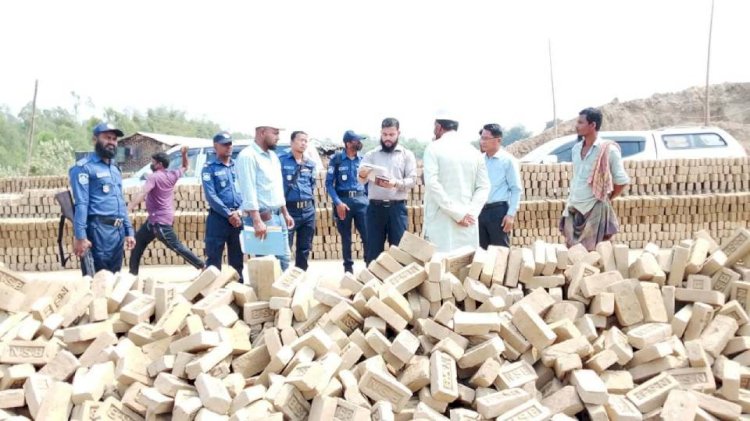 কয়লার নামে পুড়ছে বনের কাঠ: বাইশারীতে অবৈধ ইটভাটায় যৌথ অভিযানে ২ লাখ টাকা জরিমানা