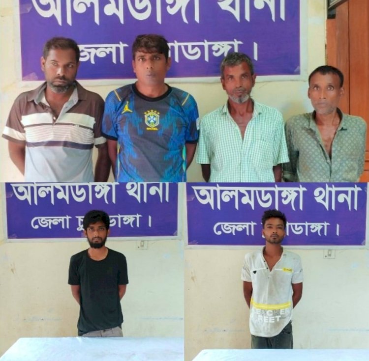 আলমডাঙ্গায়  মাদকবিরোধী অভিযানে ৬ জন গ্রেফতার , সামারি ট্রায়ালে কারাদণ্ড