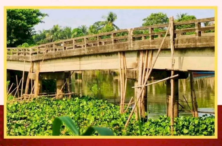কুমিল্লা দাউদকান্দিতে—৩০ বছরের পুরোনো সেতুতে ফাটল, বাঁশের খুঁটিতে ঠেকিয়ে রক্ষা! অবর্ণনীয় দুর্ভোগে ২০ হাজার মানুষ
