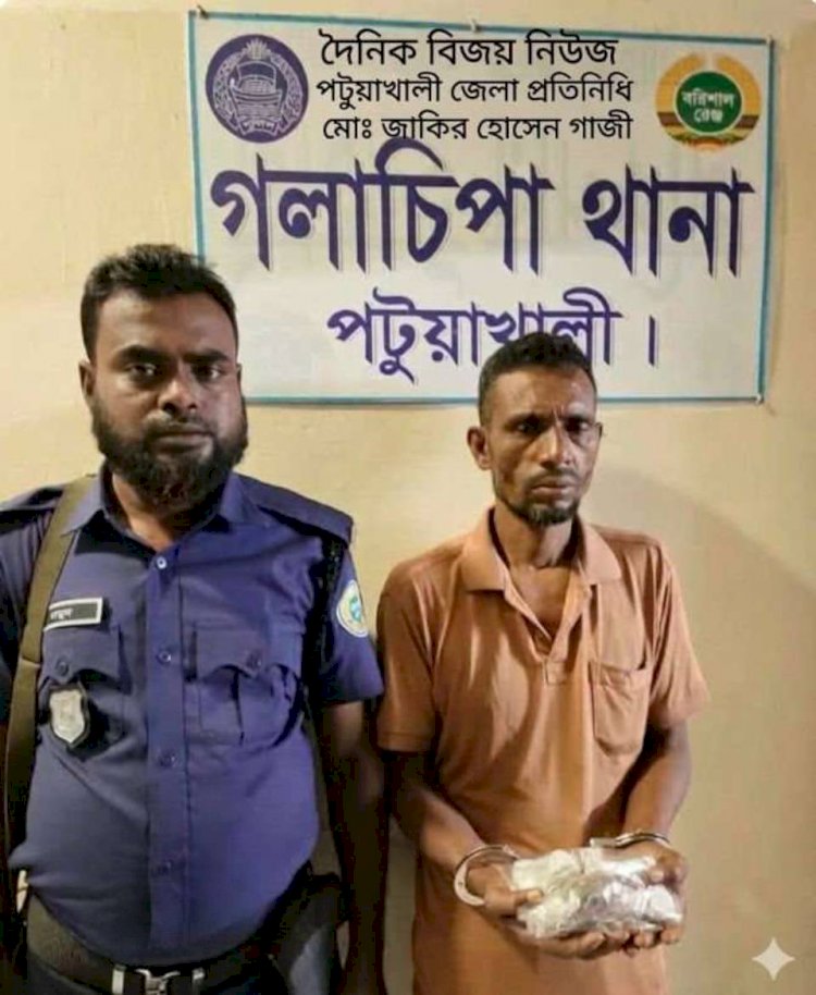 গলাচিপায় ২০ গ্রাম গাঁজাসহ এক ব্যক্তি গ্রেফতার
