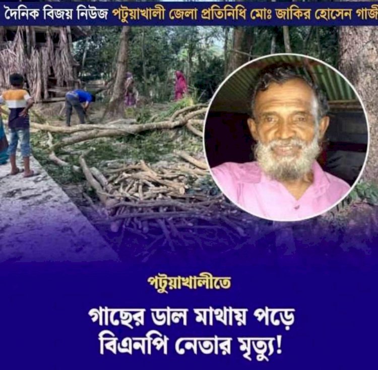 পটুয়াখালীর বাউফলে গাছের ডাল কাটার সময় তা মাথায় পড়ে মোসলেম উদ্দিন হাওলাদার (৬৫) নামে এক বিএনপি নেতার মৃত্যু হয়েছে